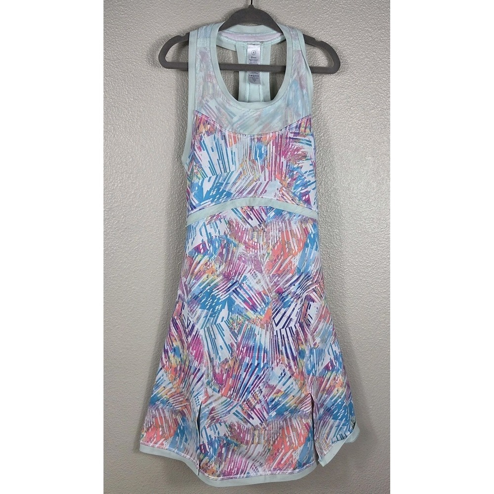 ivivva by Lululemon Girls Size 8 Athletic Tennis Dress Racerback Multicolor Prin